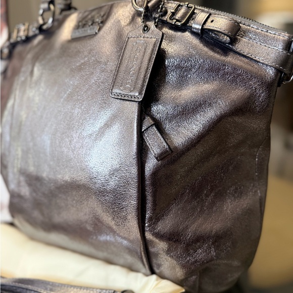 Coach Lindsey Satchel in Gunmetal NWOT - Picture 3 of 9